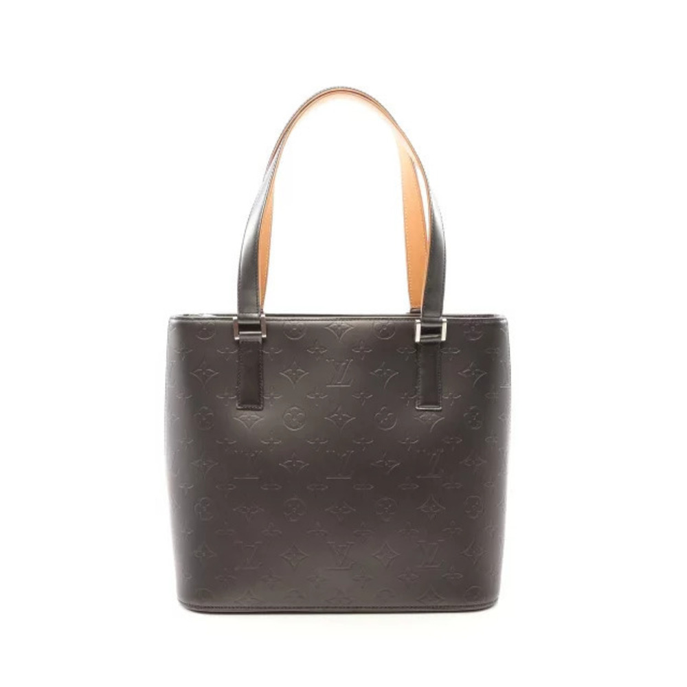 Louis Vuitton Stockton Monogram Matte Top Handle Bag Leather Noir Black
